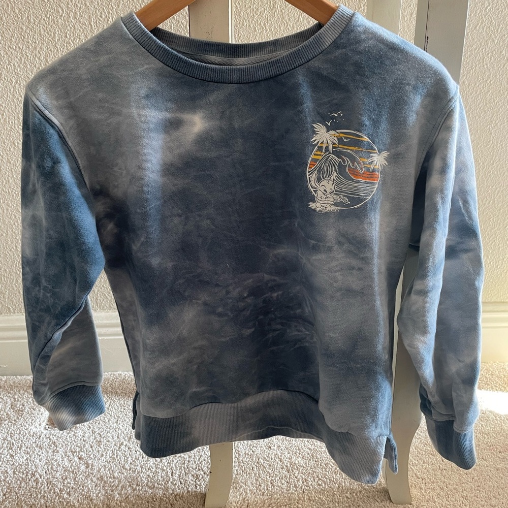Disney tie dyed Stitch sweatshirt kids size 14